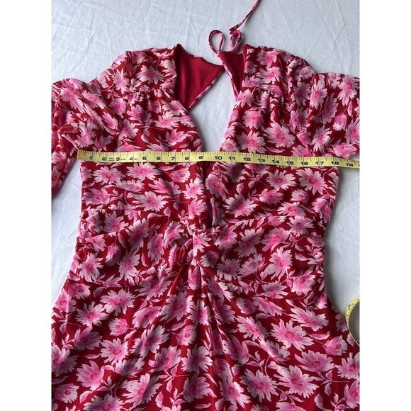 NWT Julia Jordon Red Pink Floral Long Sleeve Dress SZ 12 knee length - Picture 4 of 12